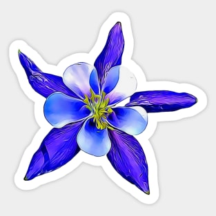 Colorado State Flower Aquilegia Coerulea Colorado Blue Columbine Sticker